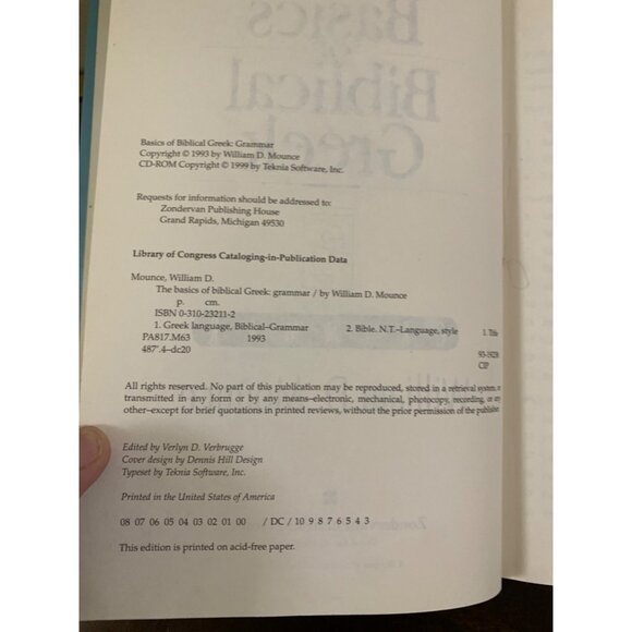 Basics of Biblical Greek Grammar Hardcover by William D. Mounce & Study Aide LS1 - Picture 4 of 8